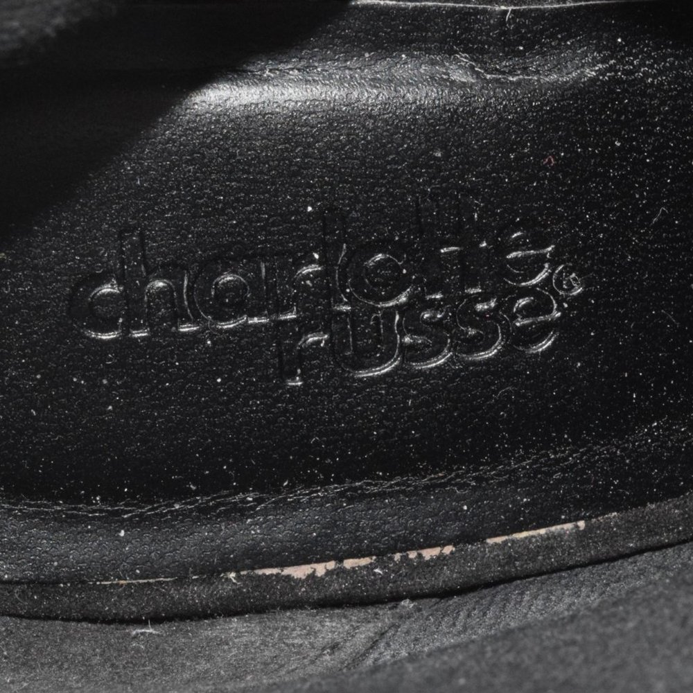 EUC Charlotte Russe Evelyn-56 Lace Up Peep Toe Ankle Bootie Black - Picture 6 of 6